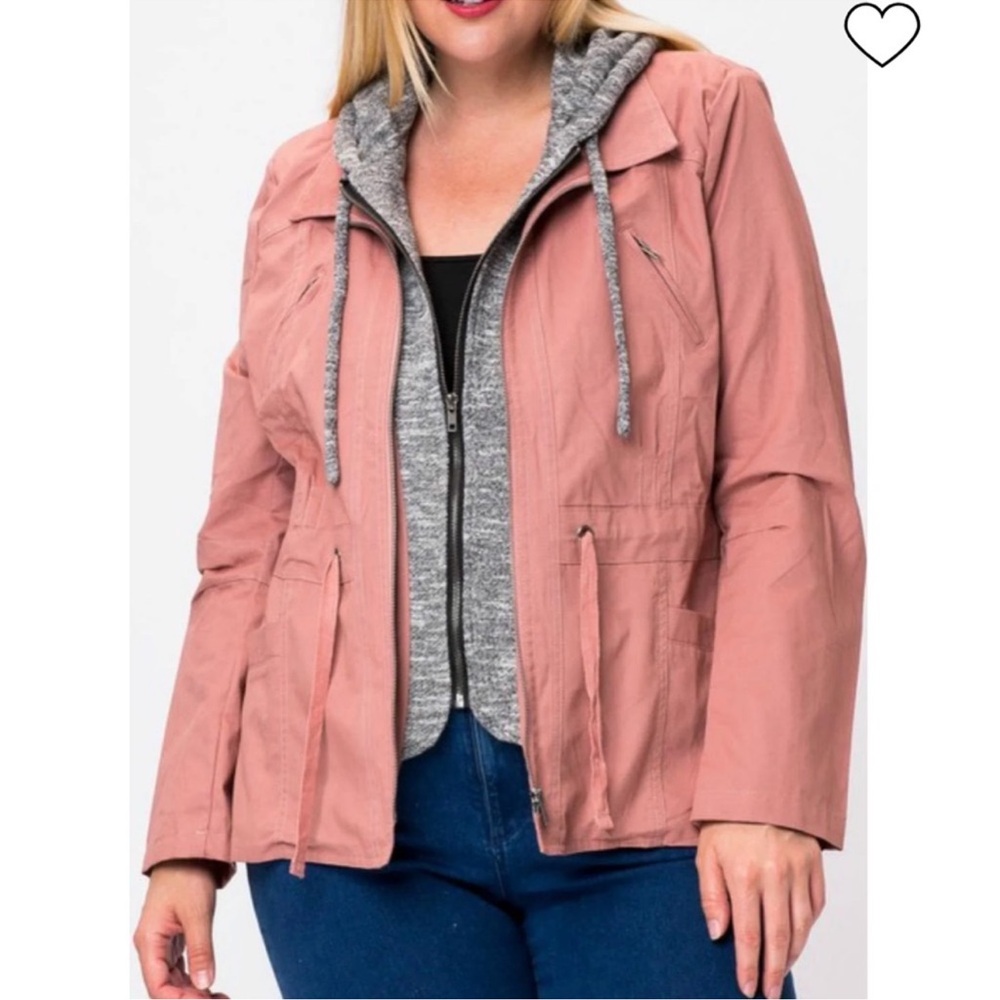 Love Tree Mauve Utility Cargo Jacket Medium